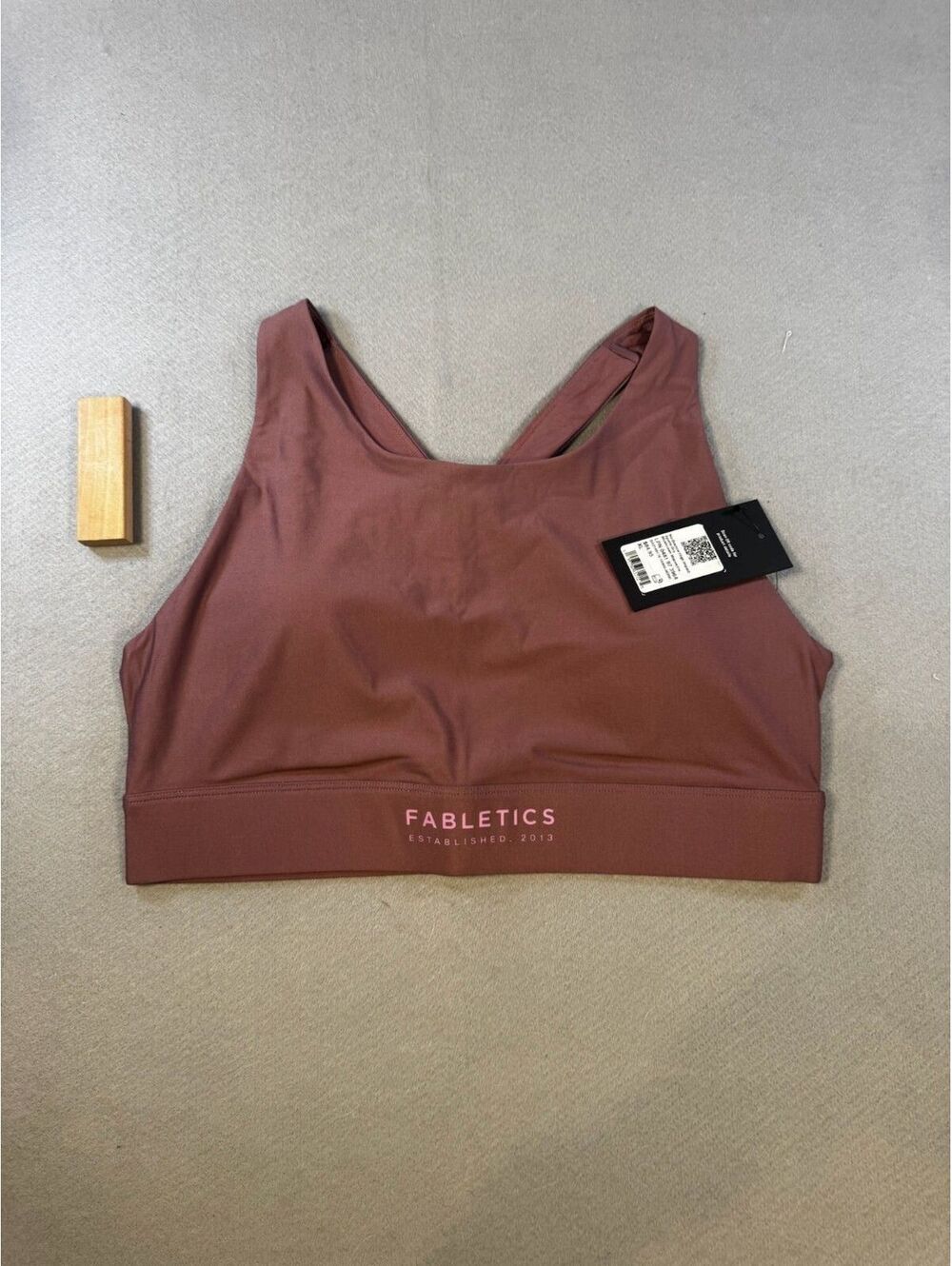 Fabletics No-Bounce High Impact Sports Bra Mushroom Mauve XL